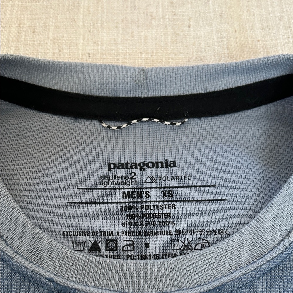 Patagonia Capilene 2 Lightweight Crew Long Sleeve Men's XS Blue Outdoor Hiking - Picture 2 of 11